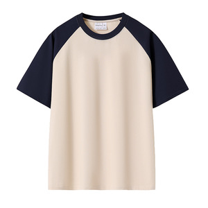 เสื้อยืดแร็กแลนทรงโอเวอร์ไซส์สำหรับผู้ชาย พิมพ์โลโก้ตามสั่ง OEM ผ้าถักหนา 280 กรัม 32S เส้นด้ายคู่ ป้องกันการยับ สีบล็อก ชุดยูนิฟอร์มทีม - Product Image 5