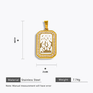 ديي اليدوية مستطيلة المينا بطاقة التاروت الملحقات الإبداعية سحر الفولاذ المقاوم للصدأ قلادة الأزياء والمجوهرات بالجملة النساء - Product Image 6