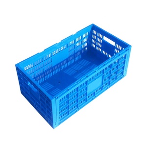 QS Foldable Egg Crate <strong>Large</strong> Mesh Vented Plastic <strong>Storage</strong> <strong>Basket</strong> Collapsible Plastic Moving <strong>Basket</strong> Tote for Fruit Vegetables - Product Image 2