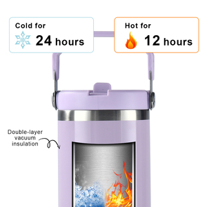 Logo personnalisé 30 oz gobelet double paroi en acier inoxydable isolé sous vide tasse à café 30 oz voyage voiture tasses avec poignée et couvercle - Product Image 2