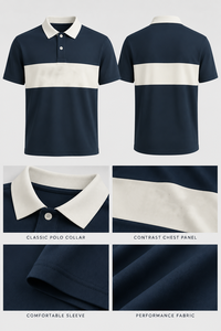 Nouveau design, haute qualité, polo de rugby extensible 4 directions, couleur contrastée, polo de golf rétro, sublimation, chemises à séchage rapide pour hommes - Product Image 2