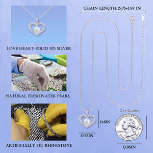 Collar Novirasine Eternal Heart de Doble Capa con Microincrustaciones de Circonia en Forma de Corazón, Moderno, para Parejas - Product Image 2