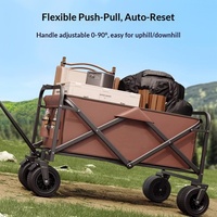 Carrito de Compras Plegable, Carrito de Picnic para Exteriores con 4 Ruedas, Barra de Arrastre, Mesa Metálica, Capacidad de Carga de 150 kg, XT TC-03
