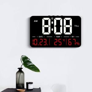 Horloge réveil LED minimaliste à grands chiffres, lumineuse, silencieuse, calendrier perpétuel, température, télécommande, salon, télévision, vente en gros - Product Image 6
