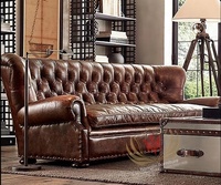 HJ HOME Fauteuil Chesterfield Aviateur Rétro, Style Industriel Classique, pour Salon, Hôtel, Bar, Fauteuil d'appoint individuel