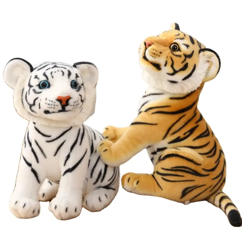 Wholesale 23-33cm Simulation Baby Tiger Plush Toy Stuffed Soft Wild Animal Jungle Forest Animal Tiger Pillow Doll