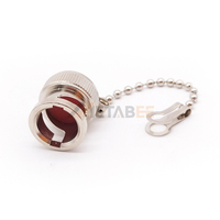 Capuchon anti-poussière SMA mâle avec chaîne en acier inoxydable, couvercle de protection en laiton nickelé, interface coaxiale RF, type anti-court-circuit