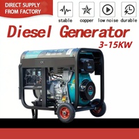Groupe électrogène diesel de type ouvert 8,75 kVA 7 kW 498 cm³ certifié CE ISO9001, groupe électrogène fiable pour les chantiers de construction