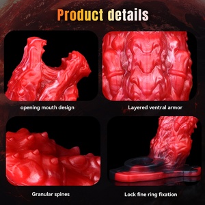 Funda de silicona suave con diseño de monstruo de fantasía para pene, funda vibradora extensora de pene, juguetes sexuales al por mayor para parejas - Product Image 2