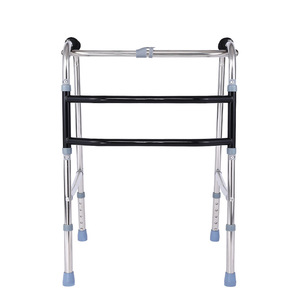 Déambulateur semi-acier noir réglable en hauteur pour personnes âgées et patients post-opératoires – Soutien à la rééducation et à l'entraînement - Product Image 1