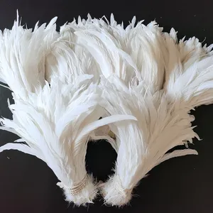 30-35cm /12-14 " Super White Rooster Feathers Chinese Rooster Coque Tails Feather For Fly Tying, Headdress Carnival Decoration