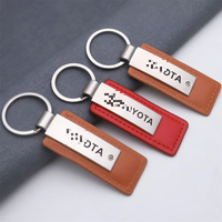 Porte-clés en cuir personnalisé avec logo, plaques métalliques gravées au laser, porte-clés en PU noir et marron pour cadeaux d'entreprise de marques automobiles