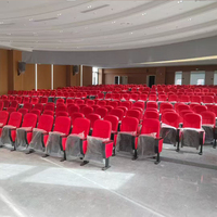 Chaise de salle de conférence scolaire avec dossier en plastique personnalisable au design moderne, structure métallique et tablette d'écriture pliable