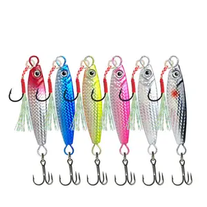 Slow Jig Luminous Lead Vertical Jig Saltwater Artificial Jig Fishing Lure with Two Assist Mustad Hook for Tuna Kingfish Bass