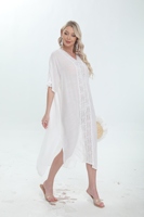 Kaftan de plage maxi oversize en dentelle pour femme, idéal pour l'été et les stations balnéaires – Nouveauté usine
