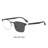 Lentes Progresivas Multifocales para PC, Gafas de Lectura para Hombre, Gafas de Fibra de Carbono y Metal Hechas a Mano, Lentes con Bloqueo de Luz Azul