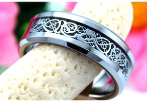 SZ CHENG Anello di Tungsteno Drago Anello di Tungsteno Cinese Celtic Uomini 18k <span class=keywords><strong>Oro</strong></span> Nero Argento Rosso Rosso CHRISTIAN Anello di fidanzamento - Product Image 5