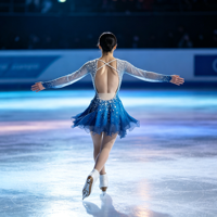 Robe de patinage artistique bleu dégradé et blanc, manches longues, dos croisé, strass, costume de compétition pour filles et femmes