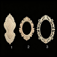 Décoration murale en bois massif de style européen pour porte de placard, avec motif floral ajouré sculpté