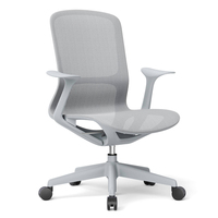 Chaise de bureau moderne et confortable pour la maison, réglable en hauteur, avec dossier en maille de haute qualité, design ergonomique, accoudoirs fixes pivotants et inclinables, idéale pour l'atelier.
