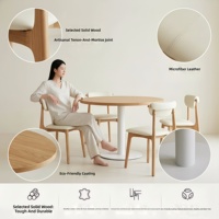Ensemble table et chaises en bois massif, style Wabi-sabi, couleur crème, moderne et minimaliste, pour cafés, pâtisseries, boulangeries, restaurants occidentaux