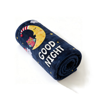 ผ้าห่มราเชลลายการ์ตูนน่ารักนุ่มพิเศษ ผลิตจากโพลีเอสเตอร์ 100% ผ้าถักเนื้อนุ่มหนาสำหรับเด็ก ลายพระจันทร์ก่อนนอน - Product Image 2