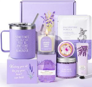 KAMI - Juego de 9 Regalos de Cumpleaños para Mujer, Regalo Único de Relajación para el Día de la Madre, Ideas de Regalo de Navidad, Juego de Relajación con Lavanda - Product Image 1