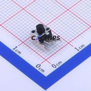 TS-1043A-A3B3-D2-T2 Tactile Switch Through hole Switch Single Pole Single Throw Round Button 2.5N Right Angle Insert - Product Image 1