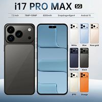 Smartphone I17 Pro Max 7,3 pouces, appareil photo 108MP, batterie 8000mAh, Android 15, Octa Core, LTE, HD 90Hz, prend en charge le français, 16 Go + 1 To