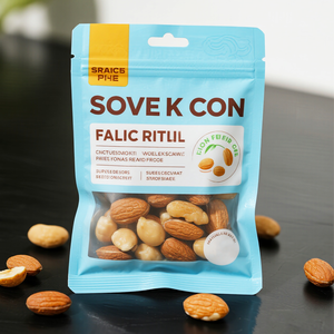 Tùy Chỉnh Riêng Thiết Kế In Ấn Ba Bên Con Dấu Túi Phẳng <span class=keywords><strong>Pouch</strong></span> Với Frosted Cửa Sổ Euro Lỗ Cho Các Loại Hạt Đồ Ăn Nhẹ Mylar Túi - Product Image 1