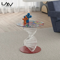 Kreatives Design Villa Wohnzimmer Akzent-Beistelltisch Hotel Schlafzimmer Acrylrahmen Glasplatte Sofa-Ecktisch Möbel