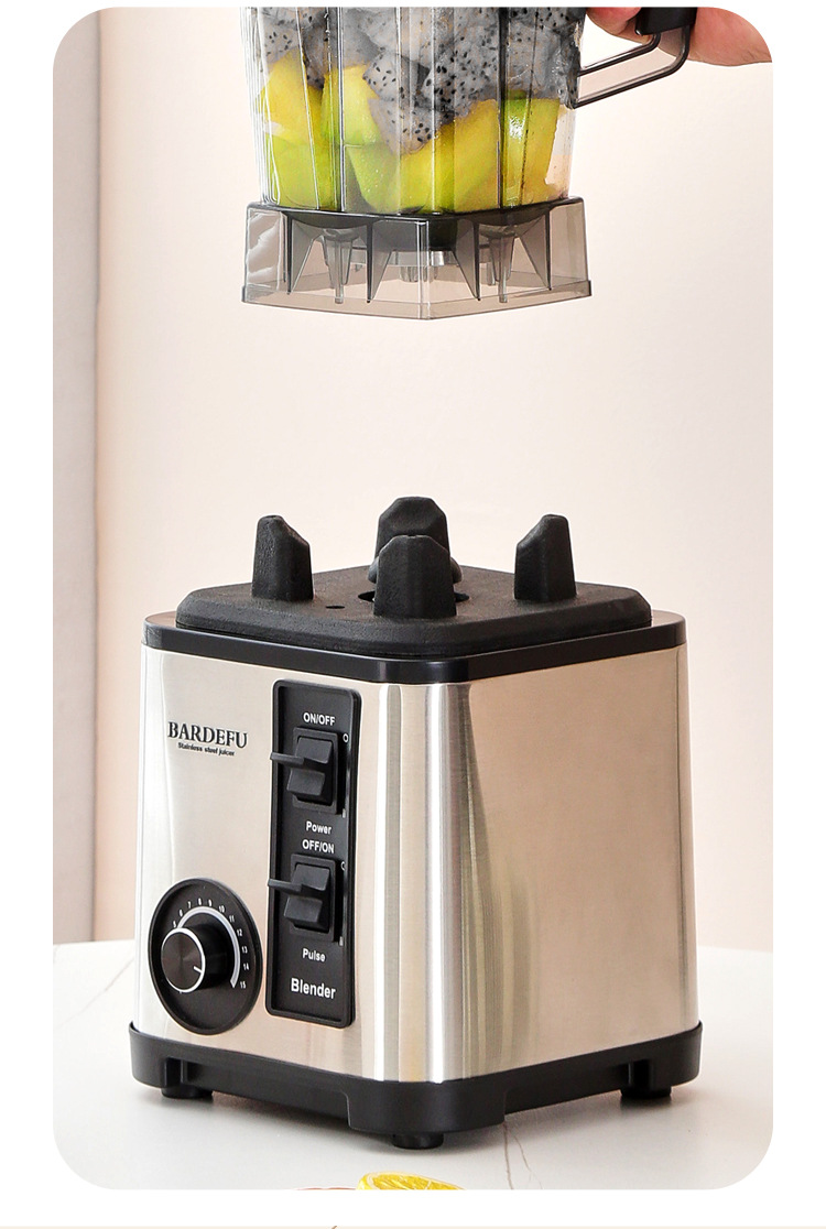 Mixeur Professionnel 3 En 1 - 6000W, 15 Vitesses - Bol 2,5L + Robot 2L + Tasse 0,8L - Lames Inox, Anti-dérapant