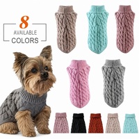 Pull tricoté rayé pour animaux de compagnie FNJIA, motif dessin animé, vêtements chauds d'hiver pour chiots, vente en gros directe usine