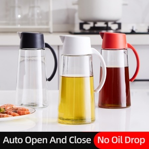 Nuevas Botellas de Aceite de Vidrio de Borosilicato de Alta Calidad con Diseño Variado, Dispensador de Vinagre Transparente para Cocina, Olla para Aceite de Oliva con Asa - Product Image 3