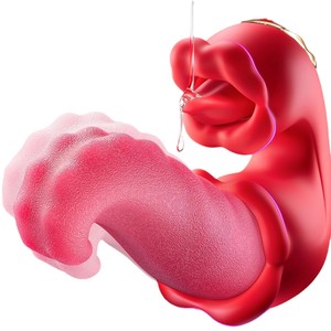 Großhandel 3-in-1 Doppel zungen schub 10-Gang 100% wasserdicht USB wiederauf ladbare Nippel Klitoris G-Punkt Vibrator für Frauen - Product Image 1