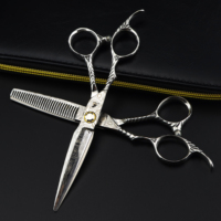 Ciseaux de coiffure professionnels de 6,0 pouces pour gauchers, en acier inoxydable Damas, kit de ciseaux de salon de coiffure, personnalisables avec LOGO HS-653