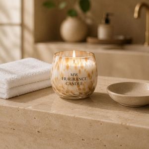 MW Scented <b>Candle</b> Speckled Glass Jar Aromatherapy <b>Candle</b> Single Wick Round for Home Decoration - Product Image 1