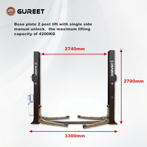 Двухстоечный автомобильный подъемник HuaTong Mechanical Hydraulic, 4200 кг, с односторонним ручным разблокированием, для автосервиса - Product Image 2