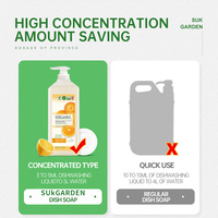 Sukgarden 1.28kg de savon liquide à vaisselle multi-usages pour fruits et légumes Nettoyant de cuisine pour peaux sensibles