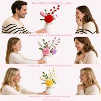 BH Cross-border New High-end Faux Flowers Home Decor Hand-crocheted Yarn Wire Bouquet Vase Dining Table.