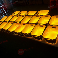 Seau à glace LED en plastique motif losanges, logo personnalisé, rechargeable, lumineux, écologique, pour seau à vin, pour boîte de nuit, bar