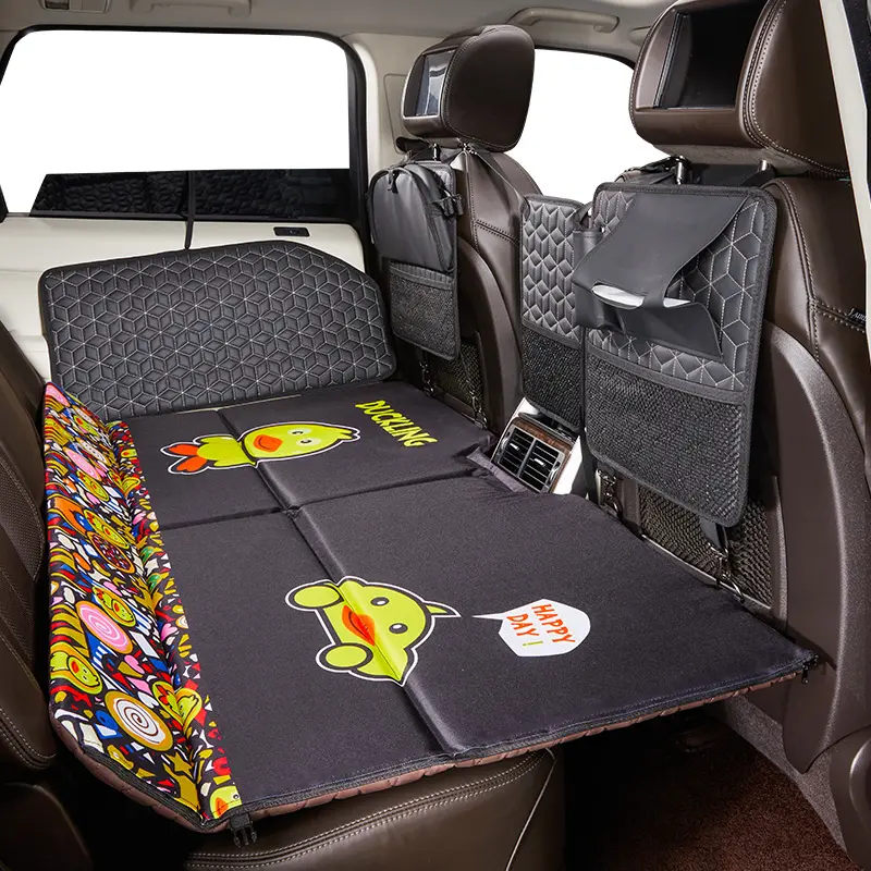 Extension de siège arrière améliorée pour chiens Matelas de lit de camping noir de luxe pour siège arrière de voyage Voiture SUV Camion