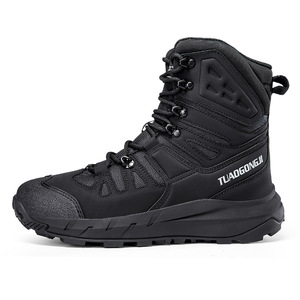 Botas de senderismo para hombre de alta calidad con diseño de punta redonda impermeable y antideslizante, zapatos de seguridad para exteriores de cuero transpirable. - Product Image 5