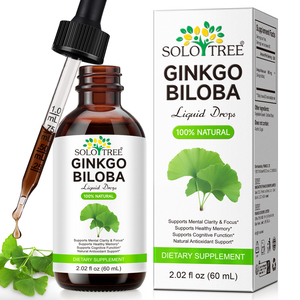 SOLOTREE Extrato Líquido Vegano de <span class=keywords><strong>Ginkgo</strong></span> <span class=keywords><strong>Biloba</strong></span> em Gotas para Clareza Mental e Foco, Suplemento Alimentar, Tintura de <span class=keywords><strong>Ginkgo</strong></span> <span class=keywords><strong>Biloba</strong></span> - Product Image 1
