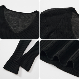 ผู้ผลิตเสื้อถัก รับผลิตแบบ OEM ODM เสื้อถักแขนยาวลำลองสำหรับฤดูใบไม้ร่วง เสื้อไหมพรมถักสำหรับผู้หญิง - Product Image 3