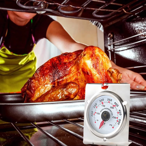 घर में खाना पकाने के लिए अकेले खड़े होने के लिए sw 304 स्टेनलेस स्टील घरेलू हुक थर्मामीटर बड़ा डायल ओवन कुकवेयर थर्मामीटर - Product Image 5