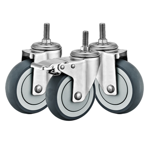 75mm 100mm 125mm Edelstahl-Gewindes tiel rollen Standard TPR Lenk rollen Handwagen Anti-Rost-Rollen - Product Image 2