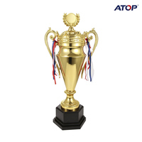 Trophée de récompense en métal personnalisé JINZUN avec logo, grande taille, trophée de football en métal, coupe de champion de ligue de football