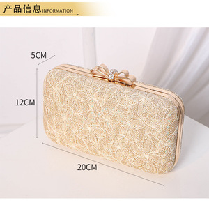 2024 nuevo bolso de noche con vestido bolso estilo elegante moda encaje embrague teléfono - Product Image 3