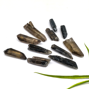Varitas de cristal al por mayor a granel naturales, varita de cuarzo ahumado crudo en bruto, cristales de palo, punto ahumado para Decoración - Product Image 5